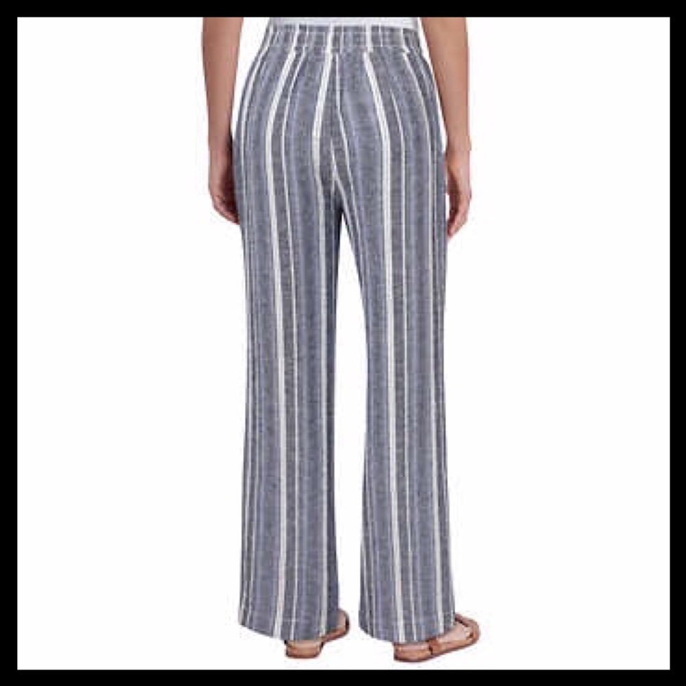 Briggs New York Linen Blend Pants Blue Stripe - Picture 5 of 5